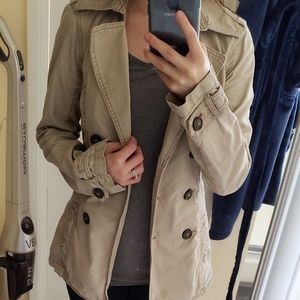 Abercrombie Khaki Trench Coat